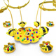 Little bee collecting nectar magnetic beads children's fishing toy 4 years old and above parent-child interactive early education for boys and girls Hard-working little bee collecting nectar game package for four