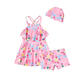 ASK JUNIOR [With a swimming cap] Girls' swimsuit Summer Children's Sling Skirt Split Swimsuit Style 160