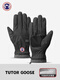 TUTORGOOSE Fashionable and Versatile New Gloves Goose Light Luxury Cycling Warm Gloves Men's Autumn and Winter Velvet Thickened Outdoor Cold Protection Black One Size