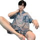 浪莎2025新款男士睡衣短袖短裤薄款冰丝夏季式夏天男生家居服套装 (BBA)冰丝G829 L码 (建议身高170左右，体重100-