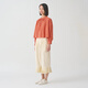 MUJI MUJI IDEE Women's Twisted Long Sleeve Shirt Women's Undershirt Spring and Autumn GAD04C4S Red L (165/88A)