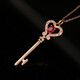 Tingliang Lucky Key Series Burmese Ruby Pendant 0.45 carat 18K gold inlaid diamond colored treasure necklace ready-made single pendant