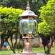 Yilin Outdoor Wall Lamp Post Head Lamp Waterproof Door Post Lamp Gate Lamp Retro Garden Lamp European Outdoor Villa Post Lamp Bronze Trumpet Transparent Square Seat