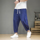Pangpang Home Casual All-Match Pants Men's Summer Thin Large Size Loose Japanese Retro Wide Legs Ties Body Carrot Harem Pants Black 4xl 170-190Jin [Jin equals 0.5 kg]