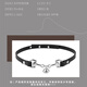 Beautiful fashion personality with trendy leather 2k choker necklace light luxury women's neck strap clavicle chain niche bell collar silver buckle bell collar 1 piece