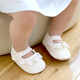 Xiderui (xiderui) baby floor shoes for spring and summer cotton shoes for infants and toddlers thin princess non-slip toddler shoes for girls shoes and socks Beige lace shoes 13 CM reference age 9-12 months

