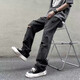 
Katuchi ripped jeans men's summer thin style American high street slim Korean version ins straight casual pants light blue XL [Suggested 125-140Jin [Jin equals 0.5 kg]]