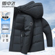 Flying in the Snow Goose Down Down Jacket Men's Removable Hat Casual Business Autumn and Winter Thickened Short Jacket Men's 185