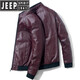 JEEP SPIRIT leather jacket men's spring and autumn new style work clothes versatile clothes casual trendy brand men's autumn and winter plus velvet leather jacket 9923 yellow brown L