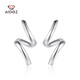 Aido Diamond pt950 platinum earrings for women Z-shaped geometric design platinum earrings versatile fashionable earrings PT950 2.9-3.1g