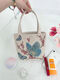 Knuspriger Leinwand Bag Butterfly Doppelseitig gestickter ethnischer Stil neuer Mobiltelefon-Taschen-Tasche Handtasche Handtasche verdickt Schmetterling kleines Modell [Größe 18*20]