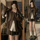 
SENLIANNA's latest leather jacket short jacket for spring and autumn in 2025, women's casual style small top 30-40 years old, black M 105-115Jin[Jin equals 0.5 kg]