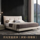 Mousse (de RUCCI) Leather Bed Master Bedroom Soft Covered Large Bed Head Layer Cowhide Wedding Double Beige (Bed + Latex Mattress) 1.8*2m