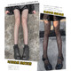Langsha 3 pairs of fishnet stockings female letters sexy ultra-thin black stockings thin socks black bottoming pantyhose