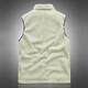 JEEP SPIRIT Vest Men's 2025 Autumn and Winter Casual Fashion Velvet Vest Waistcoat Warm Jacket Off-White XL