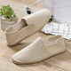Gebote linen shoes men fisherman shoes men summer breathable old Beijing canvas shoes flat sole shoes custom 188 beige 42