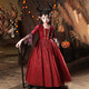 Xiao Ka Yi Nong Halloween children's costume girl dress character little girl dance cosplay witch vampire costume Halloween burgundy costume + hat + shawl 140