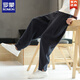 Romon chinesischer Stil dünne Leinenhosen der Herren Hose Lose Harem Hosen Herren Baumwollwäsche Casual Hosen Herren-Weitbein-Hose schwarz (K36) XL (Referenzgewicht 140-155 Jin [Jin gleich 0,5 kg])
