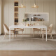 Pashaman (pashaman) rock slab dining table and chair combination Nordic cream white glossal stone slab small living room dining chair 4 pictures 1043Y