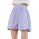 Pig Pitt (PIG/PETER) girls' sports shorts summer thin 2025 new ice silk children's quick-drying pants summer girls' big children's casual pants 9889 white + 18410 purple [set] 170 cm