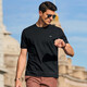 Mr. Bu Brand Logotipo redondo Camiseta de algodón de algodón Moda de algodón y ropa de verano para hombres de manga corta al 2012052 Black L (175)