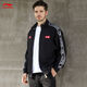 Li Ning jacket, men and women, 2024 new cardigan, long-sleeved loose casual couple knitted sports jacket, AFDS983 elegant black [same style] M