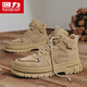 Warrior Fashion High Top Martin Boots Men's Casual Shoes Working Shoes Men 1826 Deep Khaki 40
