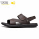 
Camel dynamic German camel dynamic sandals men's toe layer cowhide beach shoes trendy summer men's casual breathable non-slip sandals two-wear brown 698 (leather shoe size) 44