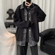 XingSuyao (Xingsuyao) Denim épissant de faux cardigan de cardigan en deux pièces veste printemps et automne de conception en automne.