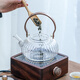 SUSHI CERAMICS high borosilicate glass teapot thickened teapot Kung Fu tea set pumpkin handle kettle 800ml transparent color