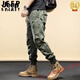 Jeep Spirit American Viersaison Casual Hosen Funktionale Arbeithosen Männer Lose Krawatten Männer vielseitige Stretch lange Hosen JP-679 Khaki [Frühling und Herbststil] 28