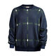 Maden workwear retro geometric plaid knitted pullover sweater men's spring round neck loose college style versatile top Navy blue (loose and large) XL