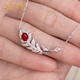 Haikai Necklace Women's Ruby Necklace Luxury Jewelry Chinese Valentine's Day Birthday Gift for Wife and Girlfriend 87 Points Pigeon Blood Ruby Necklace