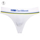 
IOSN men's sports thong wide waist comfortable U convex high elastic mid-waist trendy and traceless boy cute fitness underwear T-pants White XL