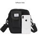 Oxford Stoff Casual Recond Bag Herren Sporttasche Herren Trendy Brand Mini Crossbody Bag Herren Aufbewahrung Schlüsselmünze Brieftasche Kleine Hängsbeutel Schulter kleiner Tasche LUCIFER L695 Black + Cowhide Wallet Basisstil