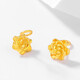 Saphire gold earrings for women, pure gold 999.9 blooming flower earrings, about 2.95 grams