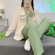 OULUXI Couleur solide en tissu ridé de coton Vêtements de confinement printemps et automne Pyjamas enceintes en été en été respirant absorbant la transpiration et code d'allaitement post-partum axxe724 Code xl de nœud concentrique (recommandé 115-135jin [Jin est égal à 0,5 kg]))