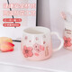 Bethes mug ceramic cup drinking cup coffee cup cherry blossom embossed tea cup with lid office home water cup
