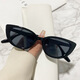 Yuruo 2023 new Korean style fashionable street style cat eye sunglasses fashion triangle glasses men and women frame sunglasses black frame gray film