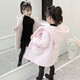 Hengtian Girls 'Mantel Herbst und Winter Kinder mit mittlerem Wollmantel mit mittlerem großem Kinderfleck Baumwolle verdickte kleine Mädchen Mantel Kleidung grau 130