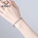 Aido Diamond Platinum Bracelet for Women pt950 Platinum Geometric Section Push-Pull Adjustable Gift for Mom (Customized) About 25 Grams Push-Pull Adjustable If the Weight Is More, Refund the Less