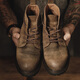 Maden Work Boots Herren Retro Martin Boots Britisch-High-Top braune Lederschuhe und Fleece Casual Outdoor Desert Boots Gelbbraun 40 (250 mm)