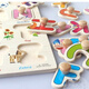 Hongyu zhijie rompecabezas de madera animal tablero de captura de manos cognitiva juguete infante e infantil letra digital carta digital tablero de madera placa de captura de manos de animales