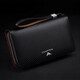 WILLIAMPOLO Paul double zipper leather clutch handbag handbag men's wallet business men's bag large capacity hand grab leather bag black
