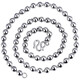 Heye Jewelry Pt950 men's platinum necklace, light bead necklace, real gold, men's platinum Buddha beads, men's round bead chain, light beads, platinum 12.35 grams, 46cm long, about 3.0mm thick