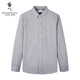 Dances with Wolves 100% cotton light business casual men's long-sleeved shirt light formal 015 dark gray 180