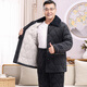 Suiyue Winter-Pyjamas für die dicke Korallenlasse mittleren Alters und ältere Männer, die dreischichtige Baumwollmilch-Samtvaters warmes Heimbekleidungssatz N9926f Blaumilch Velvet Upgraded Dicked XL Code (120-140jin [Jin gleich 0,5 kg]))