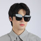 Lunettes de soleil authentiques pour hommes et femmes, grand visage, visage rond, mince, cadeaux de la Saint-Valentin, mari et petite amie GM-Adam (objectifs noirs et gris)