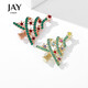 Jay New Christmas Tree Brooch Women's Christmas Pin Coat Accessories Gift for Girlfriend Gold