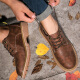 CARTELO crocodile (CARTELO) men's outdoor low-top work shoes men's British retro breathable casual shoes 1310 brown 42